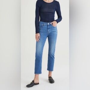 Edwin crop hi rise med wash jeans SZ 28